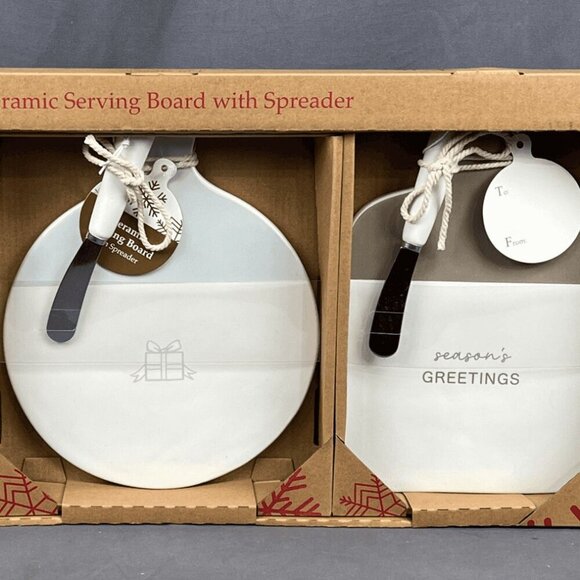 3-Piece Holiday Ceramic Serving Board W/ Spreaders NIP - Picture 5 of 7
